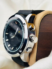 Dual Time || Sports Watch || Silver  Dial