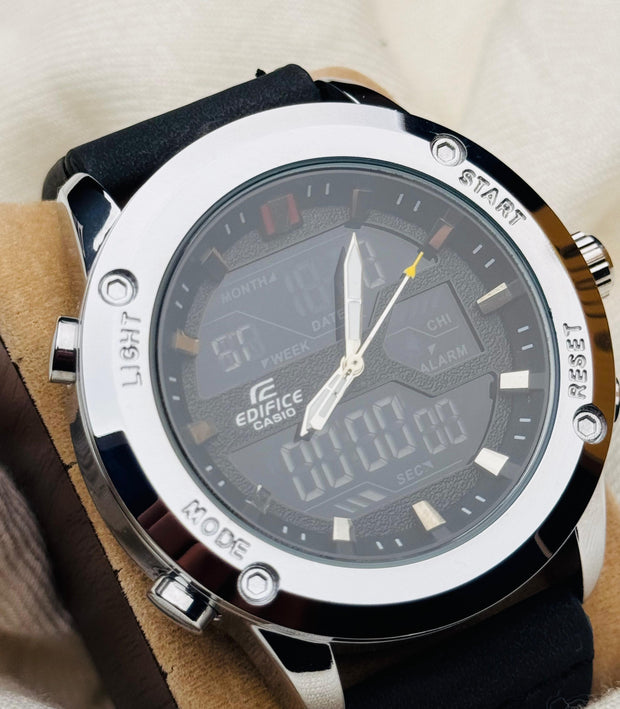 Dual Time || Sports Watch || Silver  Dial