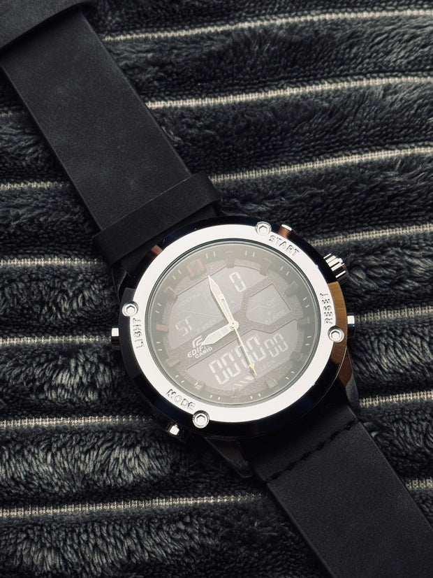 Dual Time || Sports Watch || Silver  Dial