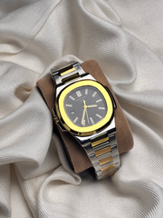 Premium Dual Tone Black Dial Watch