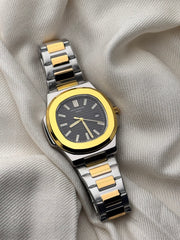 Premium Dual Tone Black Dial Watch