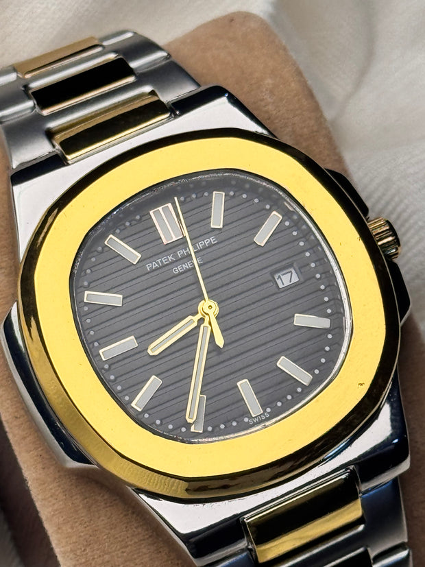 Premium Dual Tone Black Dial Watch