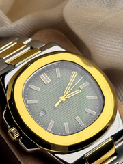 Premium  Dual Tone Green Dial Watch