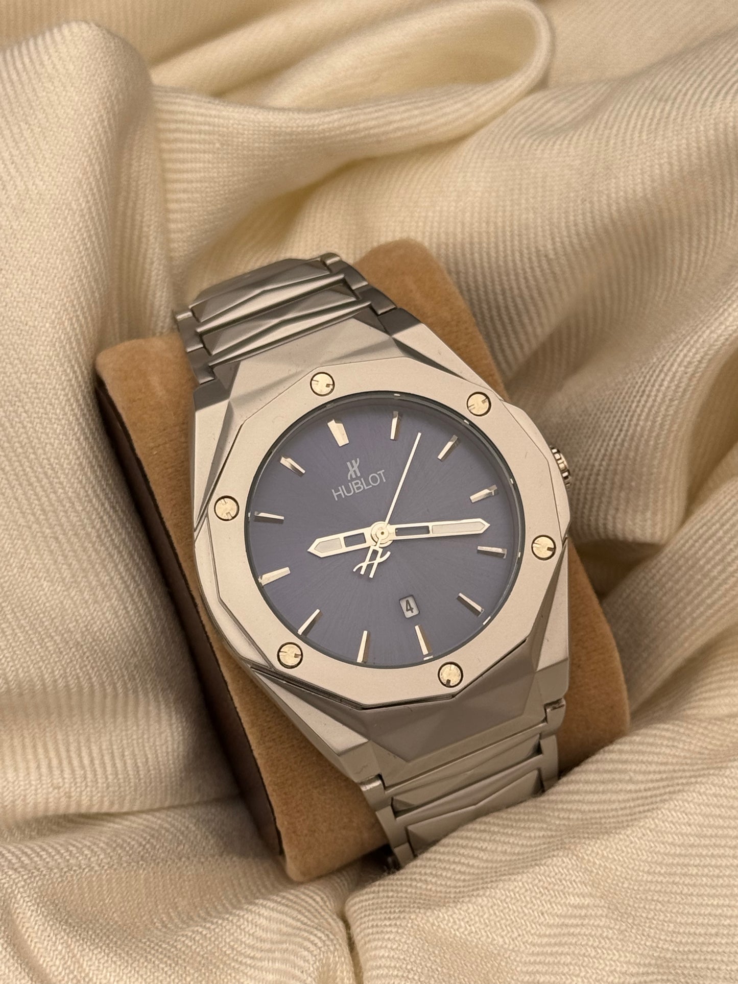 HUB Classic Fusion Silver with Blue Dial