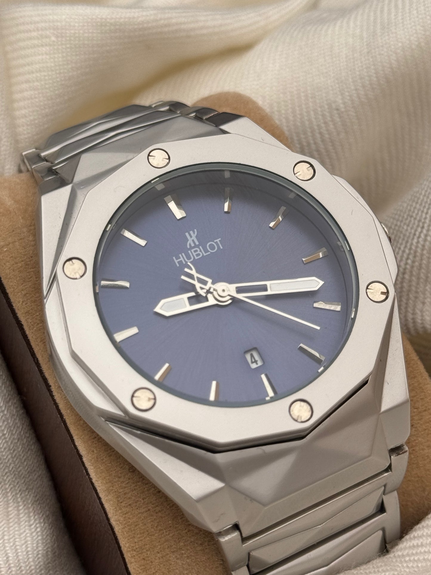 HUB Classic Fusion Silver with Blue Dial