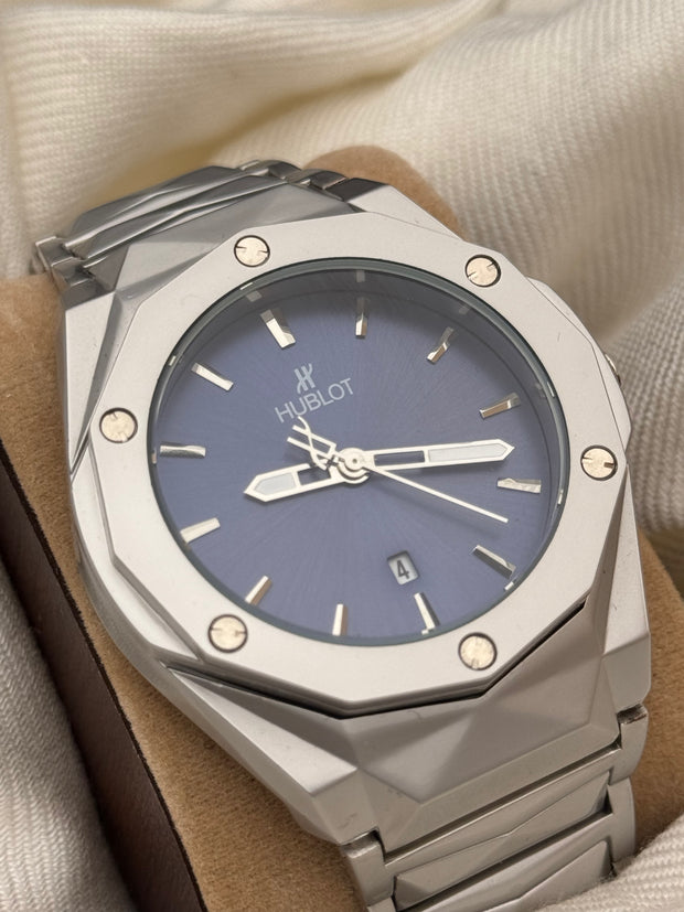 HUB Classic Fusion Silver with Blue Dial