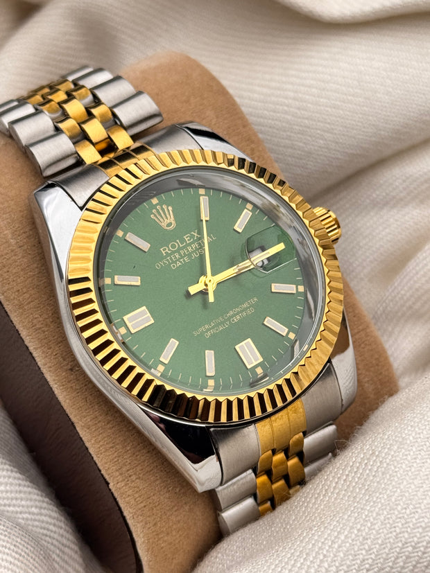 RLX Watch Just Date Golden Green