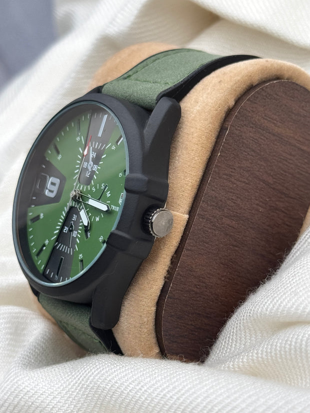 True Worth  Green leather strap