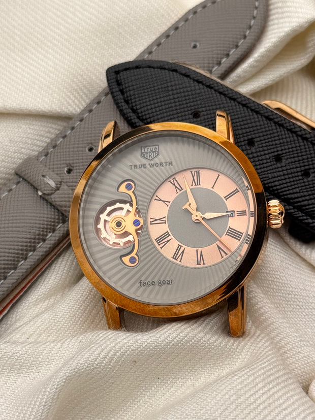 True Worth Double Strap Watch Golden Dial