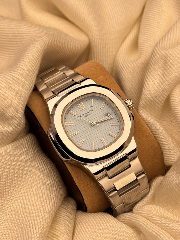 Premium Sky Blue Dial Silver Chain Watch