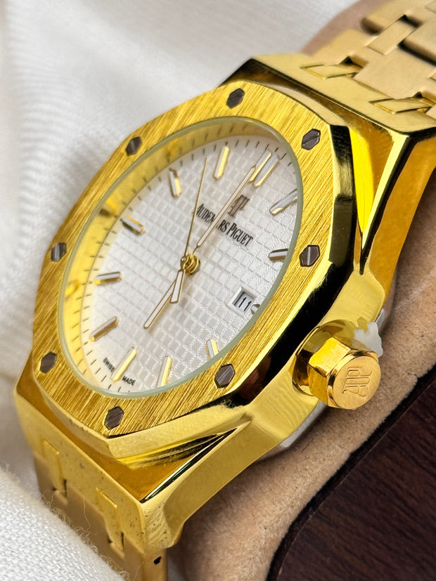 AP Watch || Golden Chain White  Dial