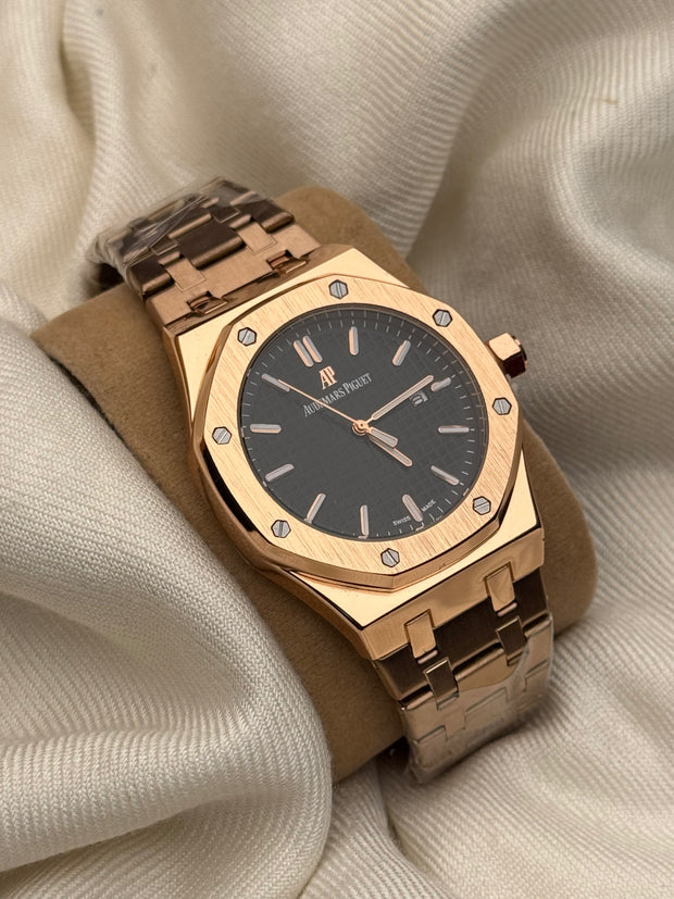 AP Watch || Rose Gold Chain Black Dial
