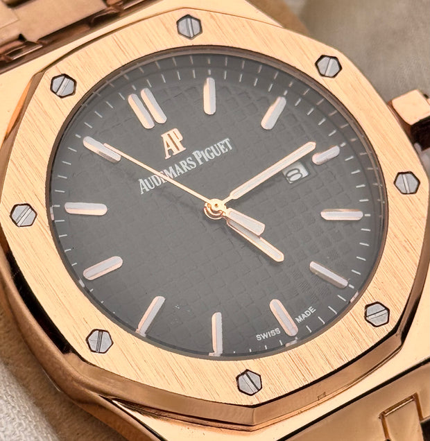 AP Watch || Rose Gold Chain Black Dial