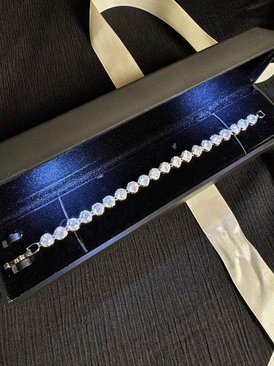Silver Addition Stone Bracelet