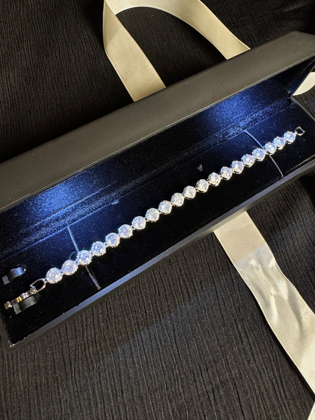 Silver Addition Stone Bracelet