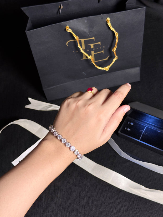 Silver Addition Stone Bracelet