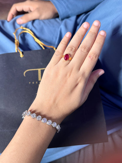 Silver Addition Stone Bracelet