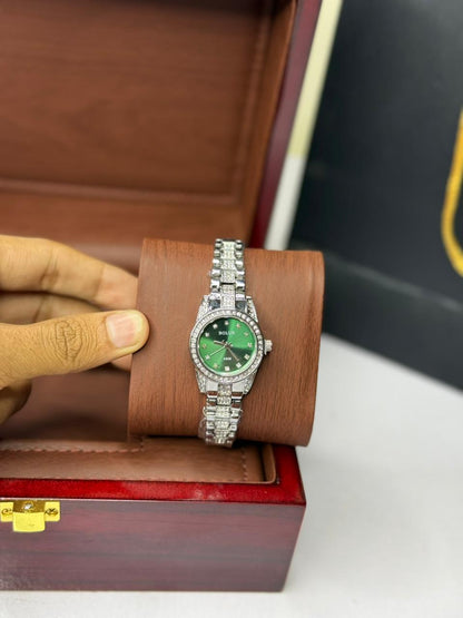 Bolun Royal Blue / Green Crystal  Watch